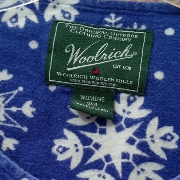 Woolrich LT Ultra Violet Snowflake Flannel Cotton Nightshirt Women's S/M - Picture 4 of 8